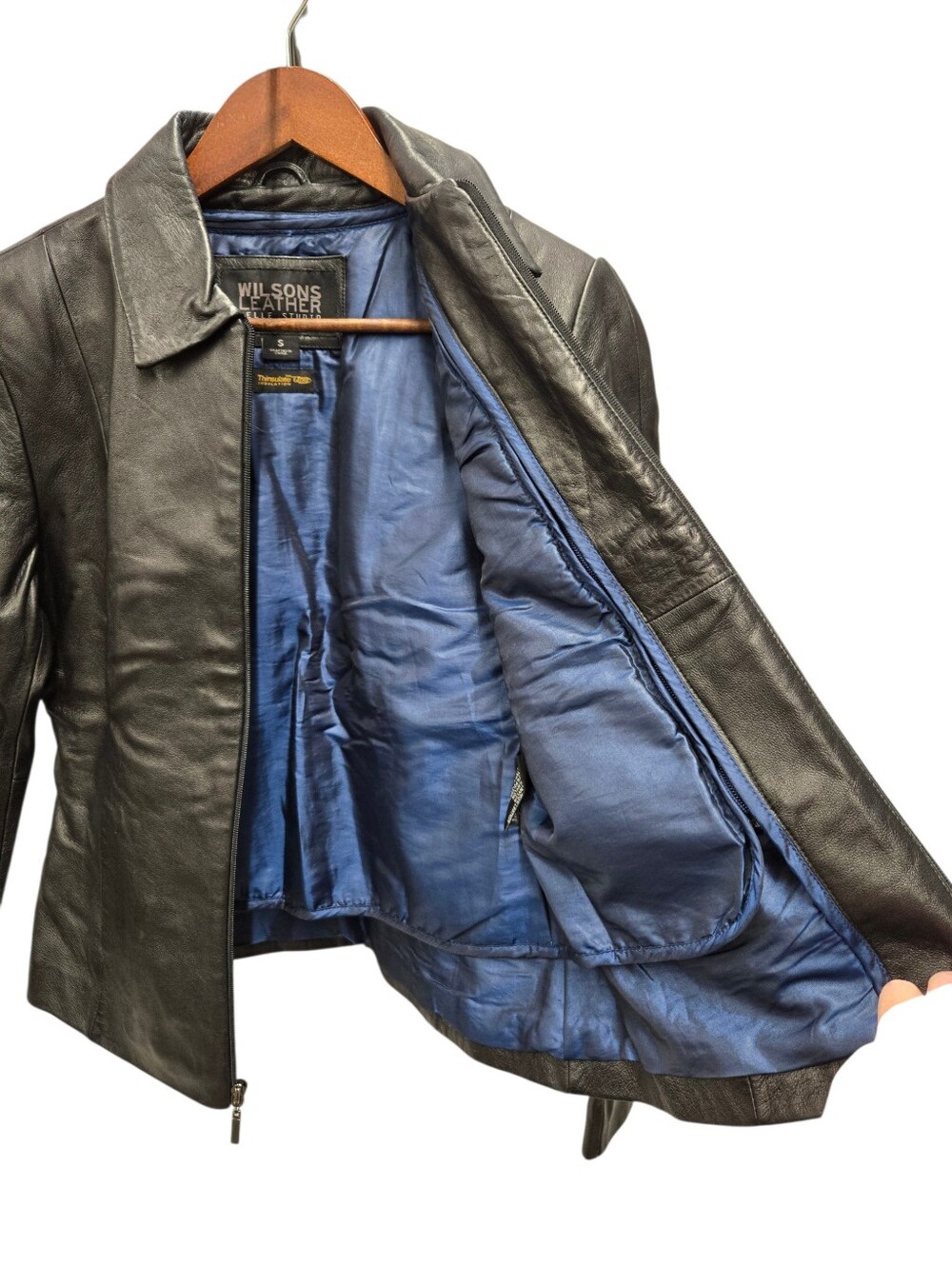 Y2K Wilson Leather Zip Up Moto Jacket - Picture 9 of 15